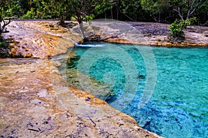 Sra Morakot also known as â€“ Emerald Pool Krabi, Emerald Pond, Crystal Pool, Crystal Lagoon