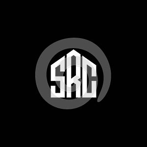 SRC letter logo design on BLACK background. SRC creative initials letter logo concept. SRC letter design.SRC letter logo design on