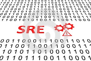 SRE concept binary code 3d