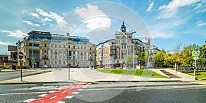 Sretensky Boulevard.Beautiful view of the buildings of the ancient city.City the Moscow photo