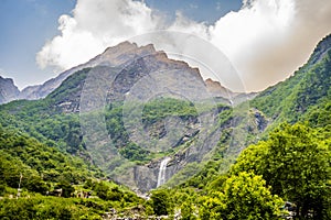 Sri Hemkund Sahib yatra With a Beautiful Waterfall, Hill`s and Cloud`s