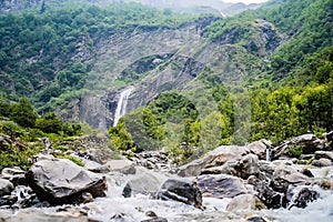 Sri Hemkund Sahib yatra With a Beautiful Waterfall, Hill`s and Cloud`s