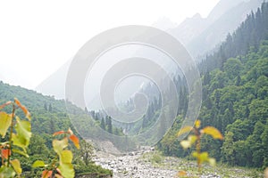 Sri Hemkund Sahib yatra With a Beautiful Waterfall, Hill`s and Cloud`s