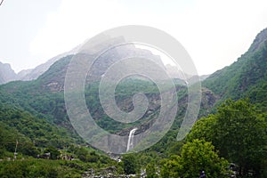 Sri Hemkund Sahib yatra With a Beautiful Waterfall, Hill`s and Cloud`s