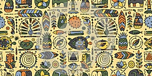 Sri Lanka art travel, tribal seamless pattern for your design