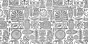 Sri Lanka art travel, tribal seamless pattern for your design