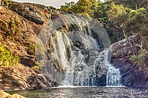 Sri Lanka: Baker`s Falls in Horton Plains National Park