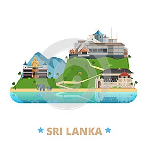 Sri Lanka country design template Flat cartoon sty