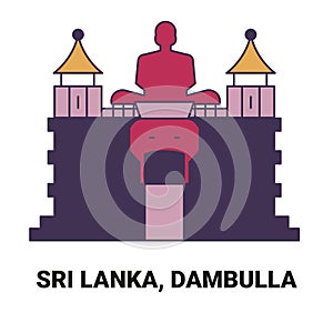 Sri Lanka, Dambulla, travel landmark vector illustration