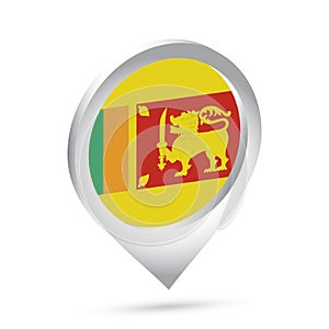 Sri Lanka flag 3d pin icon