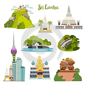 Sri Lanka island vector illustration collection