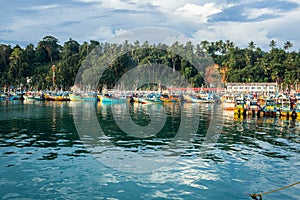 Fishing boats near Mirissa bay