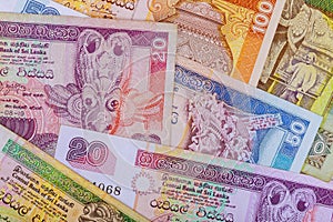 Sri Lanka rupee money from various denominations