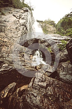 Sri Lanka waterfall rocks and vegetation