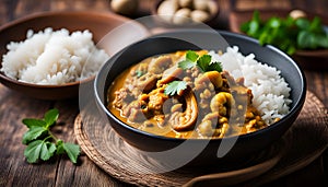 Sri Lankan Cashew Curry with rice
