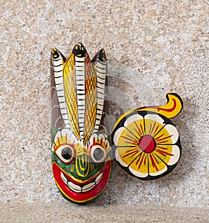 Sri lankan masks  traditonal  colourful wall masks