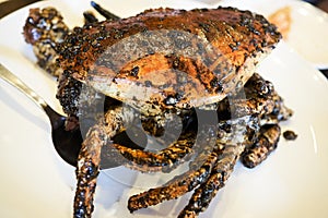 Sri Lankan mud crab wok-fried and tossed in black pepper.