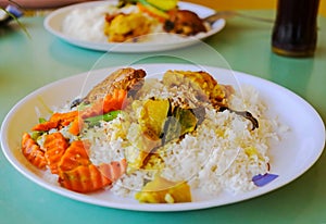 sri lankan rice and curry dish