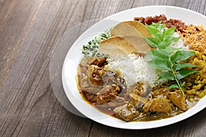 Sri lankan rice and curry dish