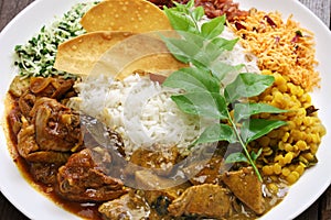 Sri lankan rice and curry dish