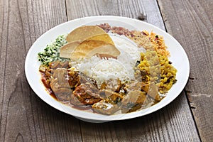 Sri lankan rice and curry dish