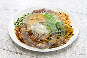 Sri lankan rice and curry dish