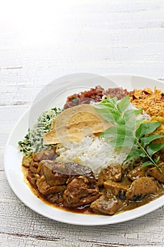 Sri lankan rice and curry dish photo