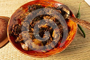 Sri Lankan traditional Style chili chicken curry recipe photo