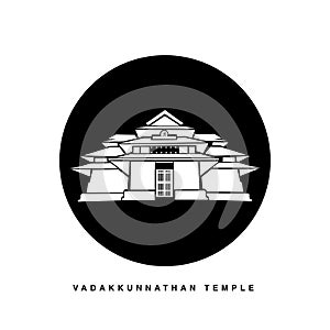 Sri Vadakkunnathan Temple, Thrissur vector icon. Lord Vadakkunnathan Temple icon