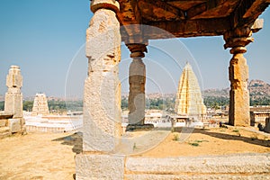 Sri Virupaksha temple from Hemakuta hill in Hampi, India