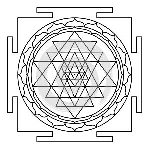 Sri Yantra, Shri Yantra or Shri Chakra, a mystical Hindu diagram photo