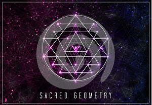 Sri yantra. Sacred geometry vector design element.
