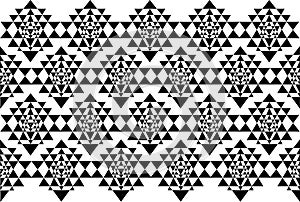 Sri Yantra vector background, Sacred geometry seamless pattern, symbol of Hindu tantra formed by nine interlocking triangles photo