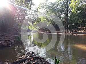 Srilankan beautiful river in Kabilitta Dewalaya Kubukkan Oya