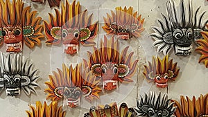 Srilankan handicrafts of faces expressions