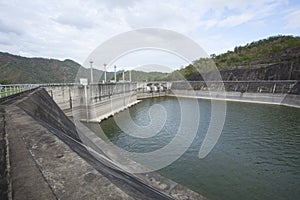 Srinagarind Hydroelectricity Dam building below water level