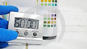 Srip test urinalysis in laboratory