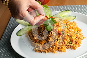 Sriracha Fried Rice with Shrimp