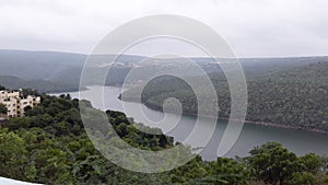 Srisailam Krishna river landscape view, Andhra Pradesh, India