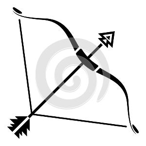 Srong bow icon, simple style