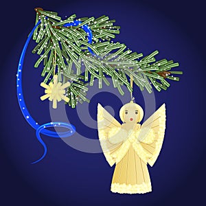 Srraw Angel Christmas decoration