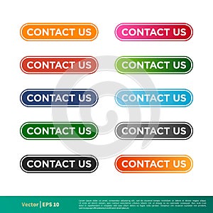 Contact Us Button Sticker Icon Vector Template Illustration Design. Vector EPS 10.