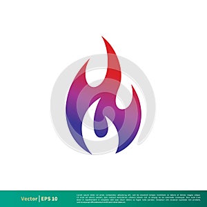 Red Fire Flame Icon Vector Logo Template Illustration Design. Vector EPS 10.