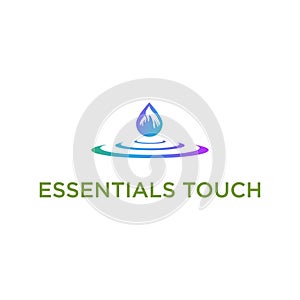 Hand massage / water drop logo design vector illustration