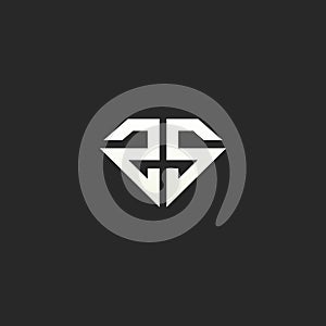 SS Diamond Logo Design. Letter S Logo