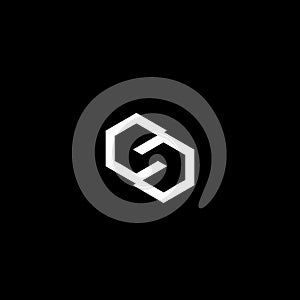 SS, GSG, CC, CSC, CSG initials geometrical logo and vector icon photo