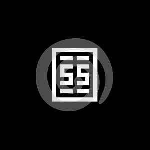 SS initial logo with square rectangular shape style