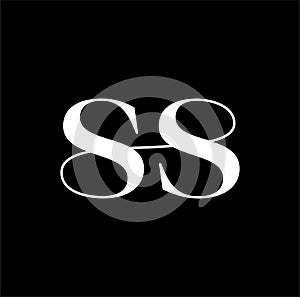 SS typography vector monogram in calligraphy style