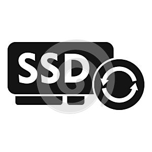 Ssd backup icon simple vector. Data cloud