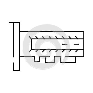 ssd computer disk line icon vector illustration